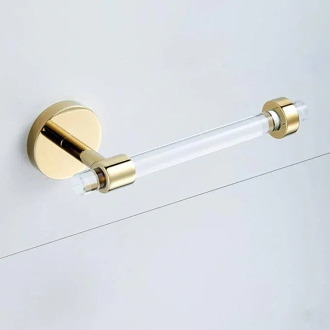 Gold Bathroom Hardware Accessories Set - Acrylic Hand Towel Holder Toilet Paper Holder Towel Hook - Wall Mounted Bath Towel Bar Set 3 Pieces SHUNLI - ModernBath