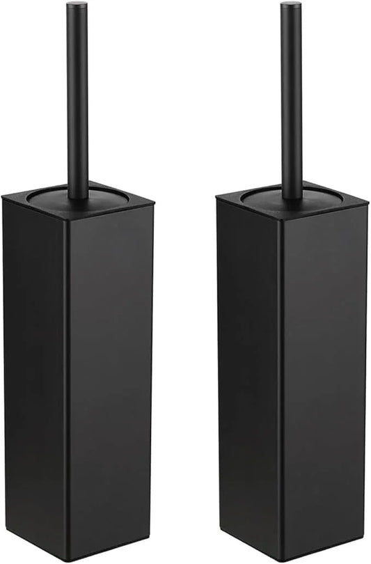BGL Toilet Brush and Holder Set 2 Packs Aluminium Free Standing, Bathroom Storage and Organization Toilet Bowl Cleaner Brush and Holder, Square Design Sturdy and Space Saving - ModernBath