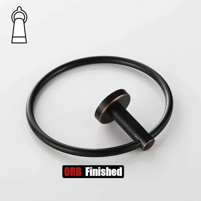 JQK Towel Ring Oil Rubbed Bronze, Stainless Steel Hand Towel Holder for Bathroom, ORB Wall Mount, TR130-ORB - ModernBath