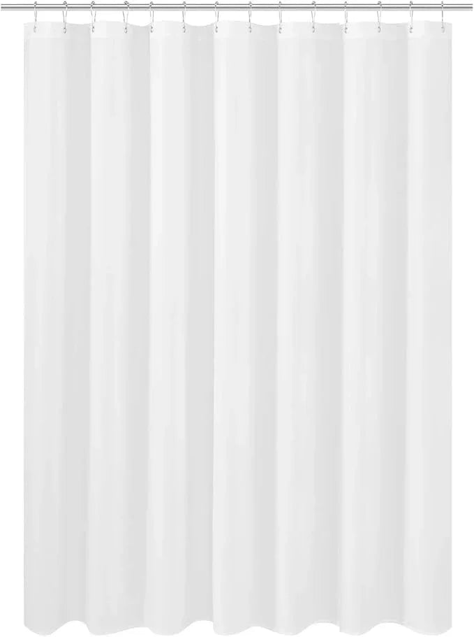 N&Y HOME Large Fabric Shower Curtain Liner 84 x 78 inches, Hotel Quality, Washable, Water Repellent, White Bathroom Curtains with Grommets, 84x78 - ModernBath