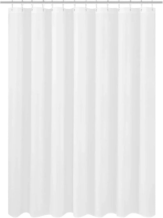 N&Y HOME Large Fabric Shower Curtain Liner 84 x 78 inches, Hotel Quality, Washable, Water Repellent, White Bathroom Curtains with Grommets, 84x78 - ModernBath