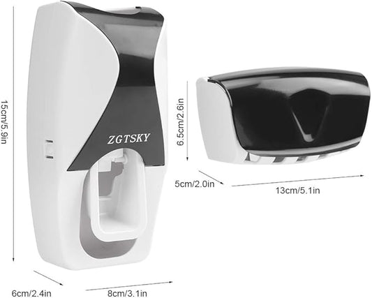 Wall Mounted Toothbrush Toothpaste Holder ABS Automatic Toothpaste Dispenser Squeezer for Family Washroom Bathroom