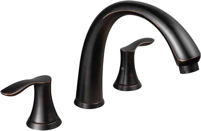 Oil Rubbed Bronze Roman Tub Faucet, Lava Odoro 8 inch Widespread Bathtub Faucet with Valve, High Flow 2 Handle Deck Mount Tub Faucet, Solid Brass 3 Hole Bath Tub Filler TF405-ORB - ModernBath