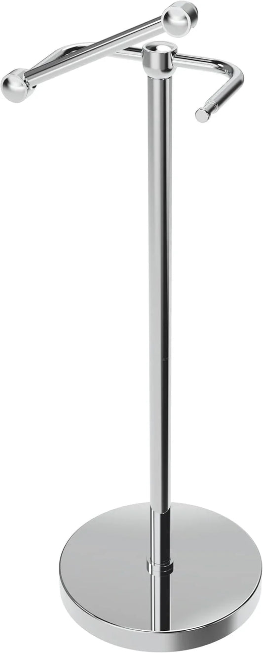 Toilet Paper Holder Stand, Post Pivoting Design Free Standing Toilet Paper Holder, SUS304 Stainless Steel Toilet Paper Roll Holder, Heavy Stable Base (Chrome) - ModernBath