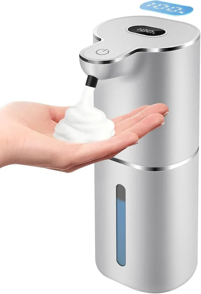Automatic Foaming Soap Dispenser with Digital Display, 6-Level Foam Adjustable, Rechargeable, 12.8oz/ 380ml Wall Mounted Touchless Hands Free Auto Dispenser for Kitchen, Bathroom, Hotel, Restaurant - ModernBath