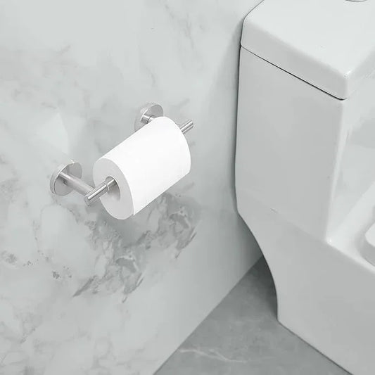 BWE Brushed Nickel Toilet Paper Holder Wall Mounted Double Post Pivoting Toilet Tissue Holders SUS 304 Stainless Steel Toilet Roll Holder for Bathroom Kitchen and RV Washroom - ModernBath