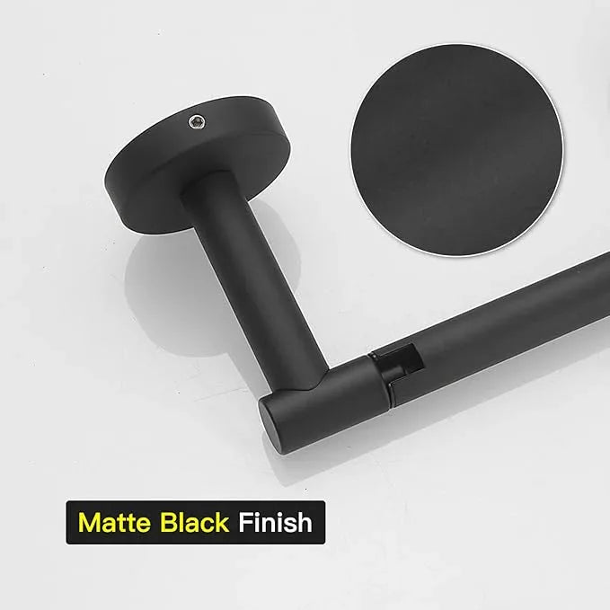 BWE Black Toilet Paper Holder Wall Mounted Double Post Pivoting Toilet Tissue Holders SUS 304 Stainless Steel Toilet Roll Holder for Bathroom Kitchen and RV Washroom - ModernBath