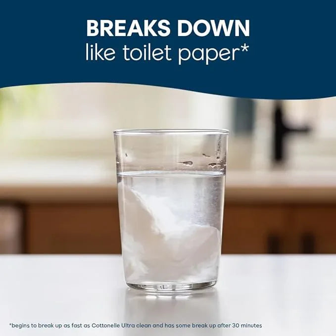 Cottonelle XL Flushable Wet Wipes, Adult Wipes Large, 2 Flip-Top Packs, 45 Wipes Per Pack (90 Total Wipes), Packaging May Vary - ModernBath