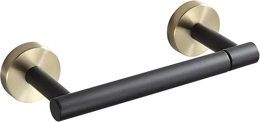 BVL Black and Gold Toilet Paper Holder Wall Mount – 304 Stainless Steel Single Arm Flip-Up Bathroom Tissue Roll Holder, Modern Screw Installation Toilet Paper Dispenser for Home & Commercial use - ModernBath
