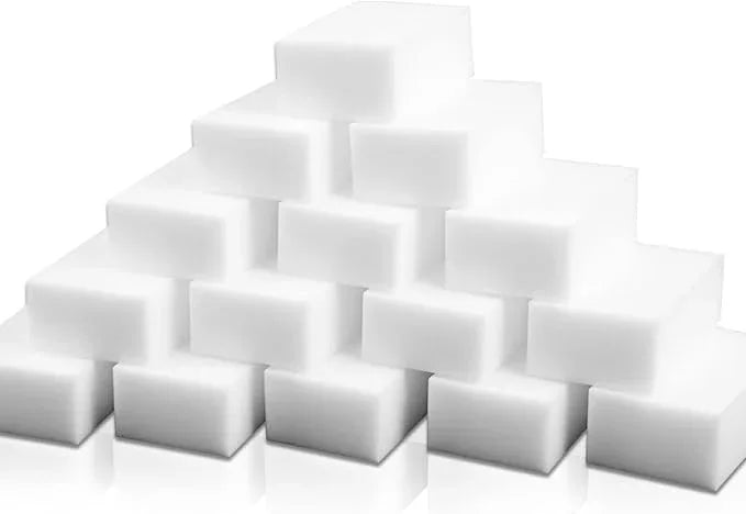 Magic Sponge Eraser 100 Pack Extra Thick and Long Lasting Melamine Sponges in Bulk - Multi Surface Power Scrubber Foam Cleaning Pads - Bathtub, Floor, Baseboard, Bathroom, Wall Cleaner - ModernBath