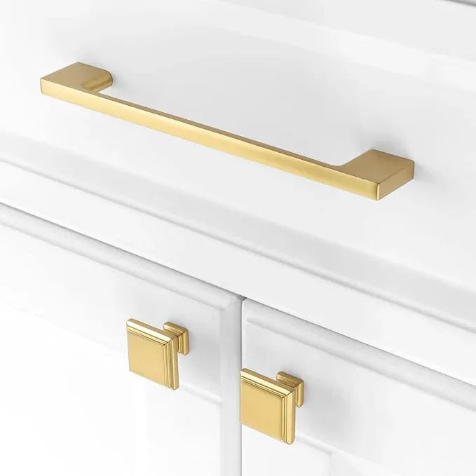 KOOFIZO 10 Pack 6-1/4 Inch Brushed Gold Kitchen Cabinet Pulls Gold Cabinet Handles Gold Cabinet Hardware for Kitchen Cabinets Drawer P01 Dresser Cupboard Bedroom Bathroom - ModernBath