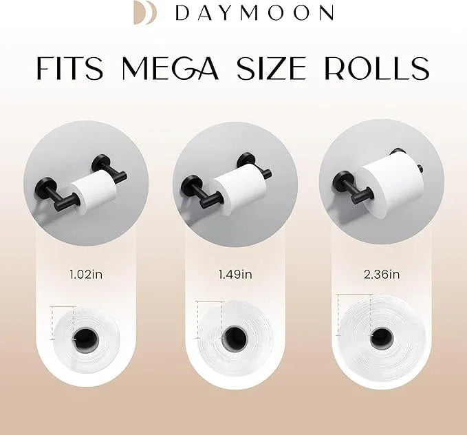 Day Moon™ (2 Pack) Matte Black Toilet Paper Holder - Black Toilet Paper Holder Wall Mount - ModernBath