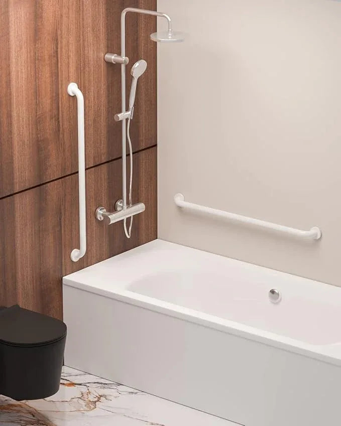 2 Pack 36 Inch Anti Slip Shower Grab Bar Oil Rubbed White 1.25" Diameter,Munzong Bathroom Grab Bar, Knurled Bathroom Balance Bar,Safety Hand Rail Support Handicap Elderly Senior Assist Bath Handle - ModernBath