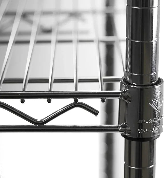 Shelving Inc. 8"d x 30"w x 34"h Chrome Wire Shelving with 3 Tier Shelves, Weight Capacity 800lbs, Evenly Distributed - ModernBath