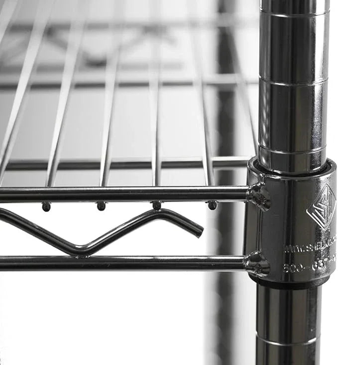 Shelving Inc. 8" d x 18" w Chrome Wire Shelving with 3 Tier Shelves, Weight Capacity 800lbs Per Shelf - ModernBath