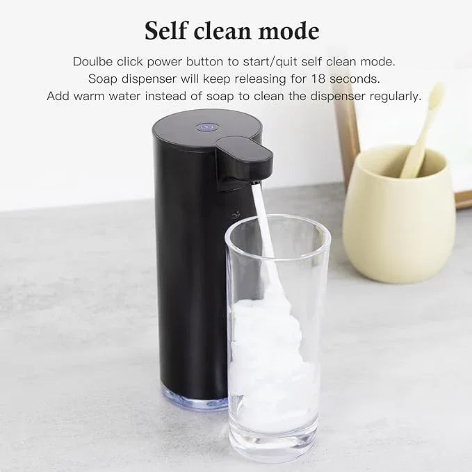 LAOPAO Automatic Soap Dispenser Foaming: Rechargeable Touchless Soap Dispenser Stainless Steel Foam Soap Dispenser for Bathroom Hand Soap Pump for Kitchen Xmas Gift, 9oz, Black - ModernBath