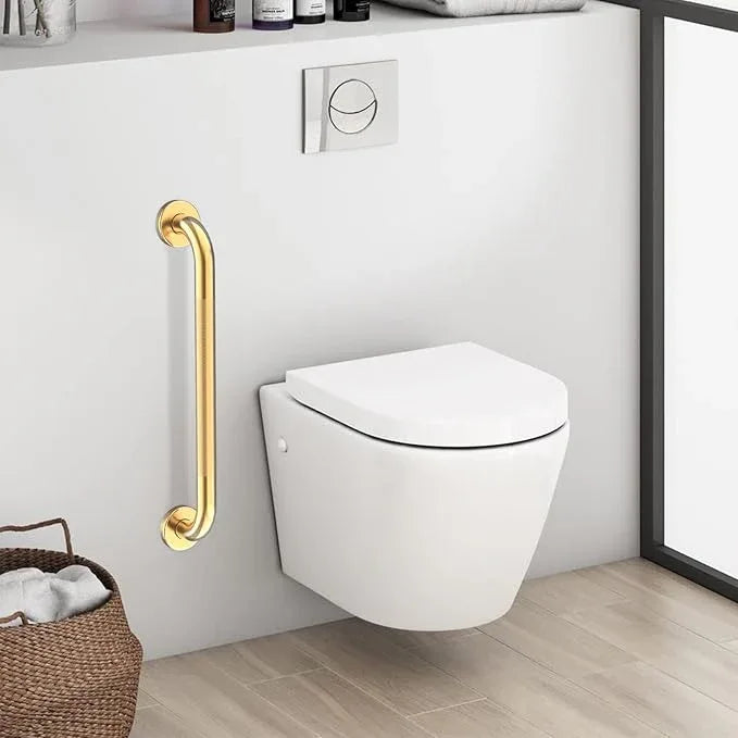 24 Inch Anti Slip Shower Grab Gold, Munzong Bathroom Grab Bar, Knurled Bathroom Balance Bar,Safety Hand Rail Support Handicap Elderly Injury Senior Assist Bath Handle - ModernBath