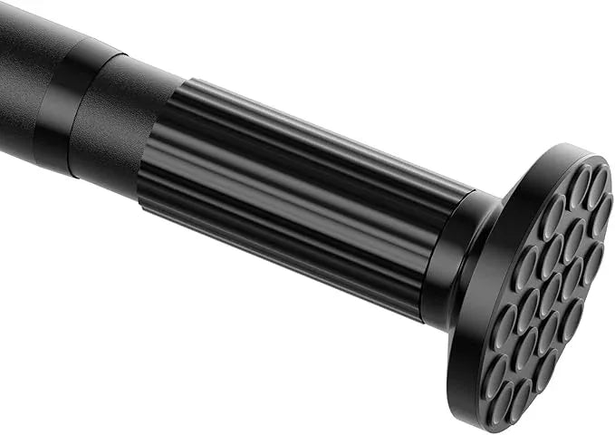 ZipGlo Tension Curtain Rod 51-128inch,Black Heavy Duty Curtain Rods No Drilling for Window or Bathroom,Shower Curtain Rods,Long Outdoor Curtain Rod for Patio,Rod Diameter 1.26 Inch - ModernBath