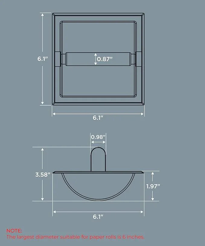 FORIOUS Recessed Toilet Paper Holder, Stainless Steel Durable Tissue Roll Holder Wall Mount for Bathroom Space Saving Design with Mounting Bracket, Wall Square Toilet Paper Dispenser, Black&Gold - ModernBath