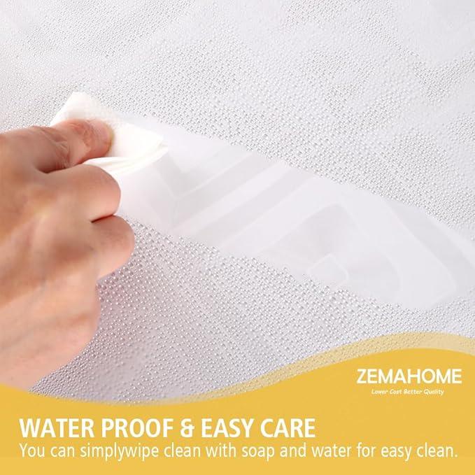 ZEMAHOME Thin 3D EVA Shower Curtain Liner Geometric, 72x72 Premium Light Weight Clear Plastic Bathroom Shower Curtain with Rustproof Metal Grommets 3 Magnets for Shower Stall, Bathtubs - ModernBath