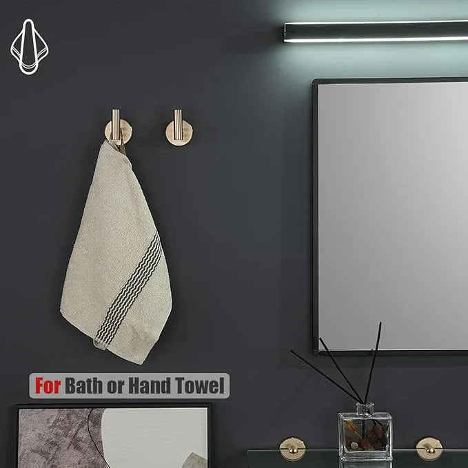JQK Bathroom Towel Hook Champagne Bronze, Coat Robe Clothes Hook for Bathroom Wall Mounted (Pack of 4), SUS 304 Stainless Steel 0.8mm, TH100-CB-P4 - ModernBath