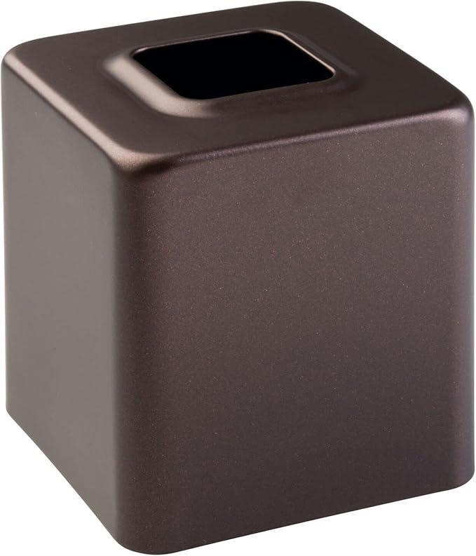 mDesign Steel Facial Tissue Box Cover/Holder for Bathroom Vanity Countertops - Bronze - ModernBath