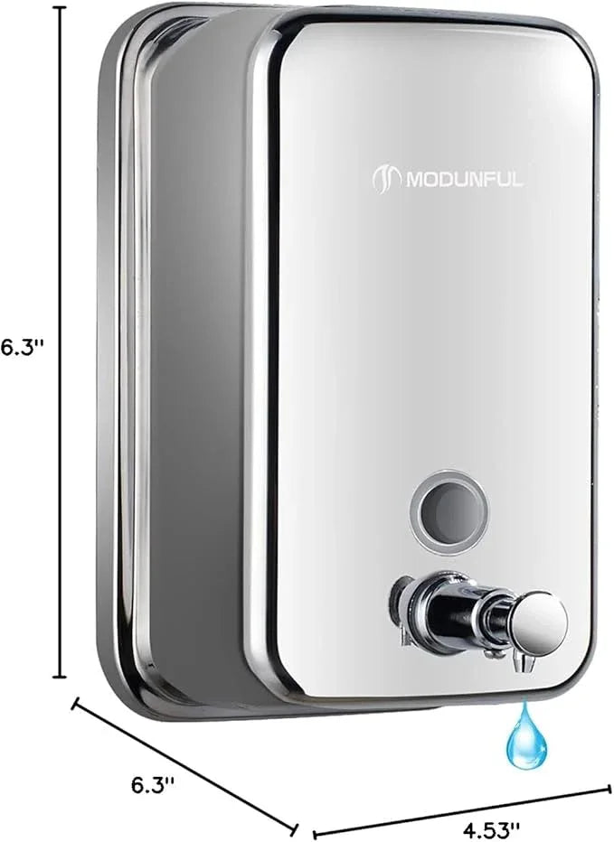 Stainless Steel Soap Dispenser for Home – 16.9oz Wall Mount, Anti-Leak Pump, Brushed Nickel Finish, Space-Saving Design for Kitchen & Bathroom - ModernBath