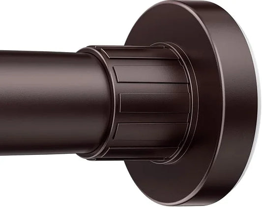 Ausemku Shower Curtain Rod 32-80 Inch Adjustable - 1 Inch Diameter Heavy Duty No drill Spring Tension Shower Rod, Non-Slip Rustproof Telescopic Rod for Bathroom, Brown - ModernBath