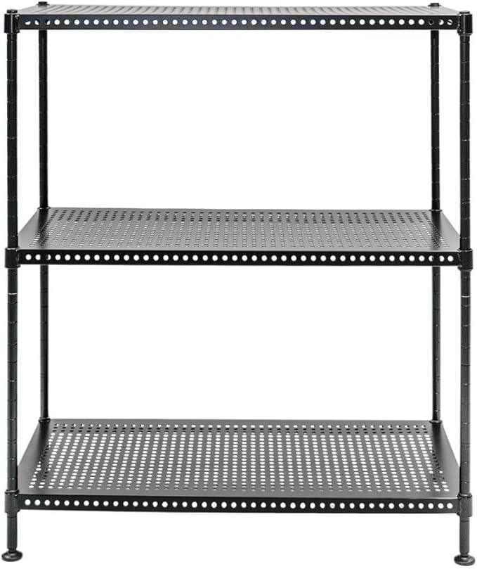 Shelving Inc. 12" d x 24" w x 28" h 3-Tier Perforated Metal Shelving, Standard Duty, Weight Capacity 110 lbs Per Shelf - ModernBath