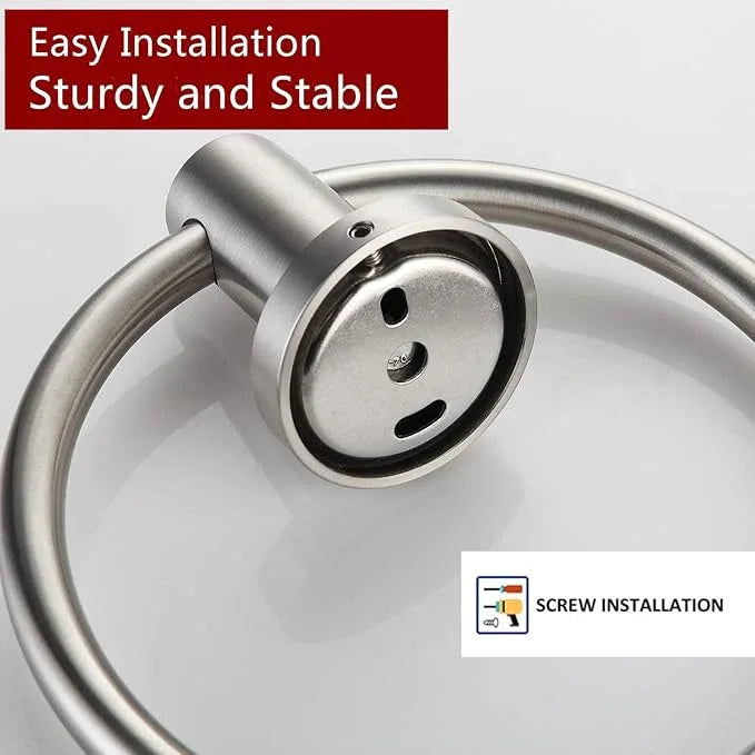 BGL Brushed Nickel Towel Ring Brushed Nickel Hand Towel Holder Stainless Steel Towel Ring for Bathroom 2 Pack - ModernBath