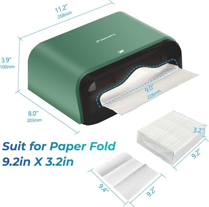 Paper Towel Holder Wall Mount: Commercial Paper Towel Dispenser for Multifold/Trifold/c Fold Hand Paper Towel, Adhesive Paper Towel Holder No-Hole Installation 200 Sheets - ModernBath