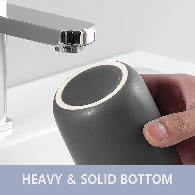 Toothbrush Holders for Bathrooms - 1 Cups Ceramic Toothbrush Toothpaste Holders, Grey Bathroom Tumbler Cups Reusable Toothbrush Mouthwash Cup, Bathroom Counter Organizer. - ModernBath