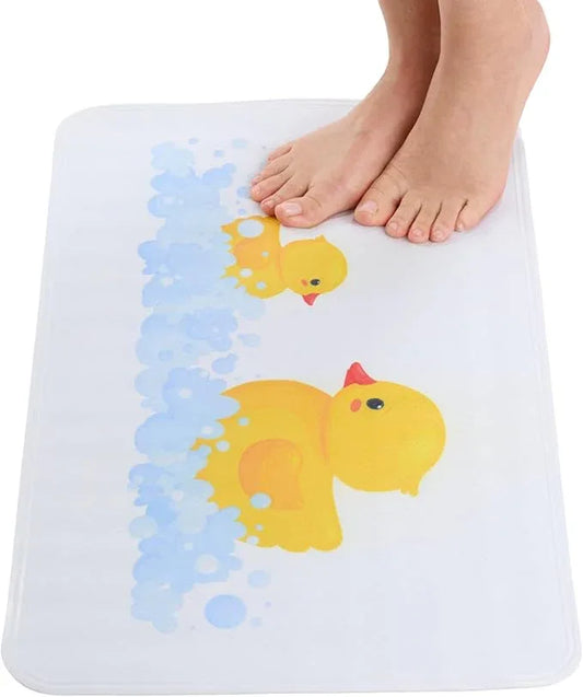 ENKOSI Non Slip Bath Mat for Tub and Shower Floors – Anti Slip Shower Mat with Strong Secure Suction Cup Grip – Rubber Duck Print for Kids and Toddlers for Inside Bathroom Bathtub (28x16 Duck) - ModernBath