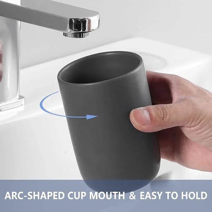 Toothbrush Holders for Bathrooms - 1 Cups Ceramic Toothbrush Toothpaste Holders, Grey Bathroom Tumbler Cups Reusable Toothbrush Mouthwash Cup, Bathroom Counter Organizer. - ModernBath