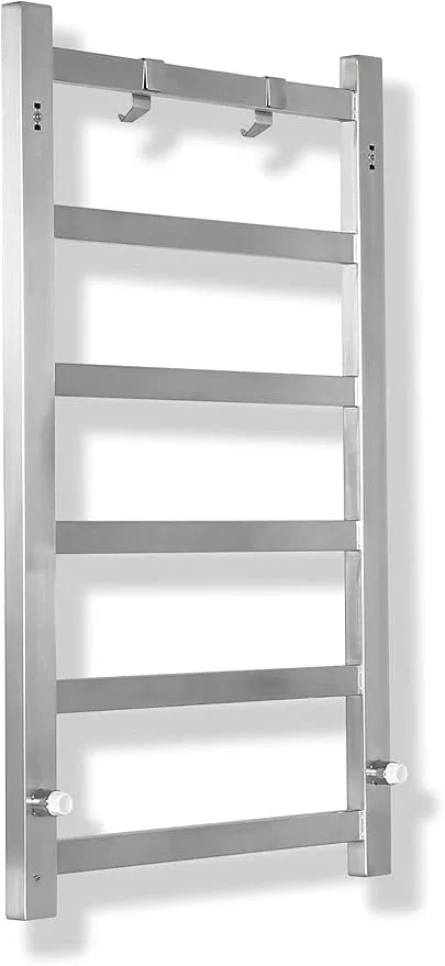 Electric Towel Warmer | Super Thin | with Timer & Temperature Multi-Level Adjustments | Hardwired & Plug-in | 6 Bar Brushed Finish - ModernBath
