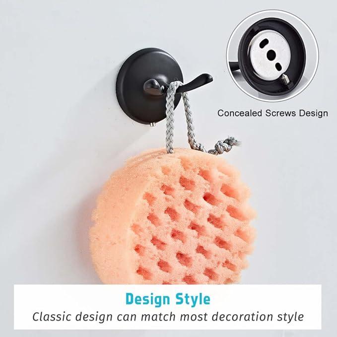 4 Piece Bathroom Accessory Set(Adjustable Towel Bar, Towel Ring, Toilet Paper Holder,Towel Hook), Wall Mounted Bathroom Hardware Accessories Set,Matte Black - ModernBath