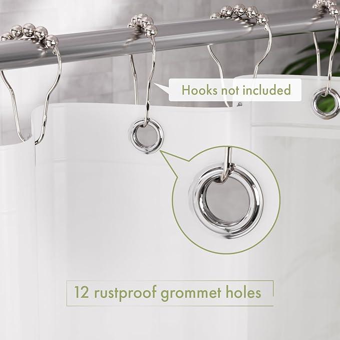 AmazerBath Extra Long Shower Curtain Liner, Plastic Shower Liner 84 Inches Long, Frosted PEVA 72x84 Shower Curtain Liner, Cute Waterproof 84 Inch Shower Curtain Liners with 3 Magnets - ModernBath
