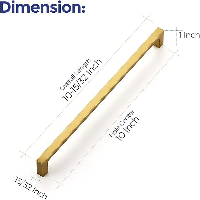 Ravinte 30 Pack 10 Inch Solid Square Cabinet Pulls - Brushed Brass Handles for Kitchen Cabinets & Drawers - ModernBath