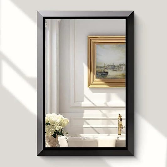USHOWER Bathroom Mirrors for Over Sink, 24x36 Inch Rectangular Mirrors for Wall, Brushed Black Mirror, Beveled Aluminum Framed Wall Mirror, Mirror for Bathroom, Restroom, Anti-Rust - ModernBath