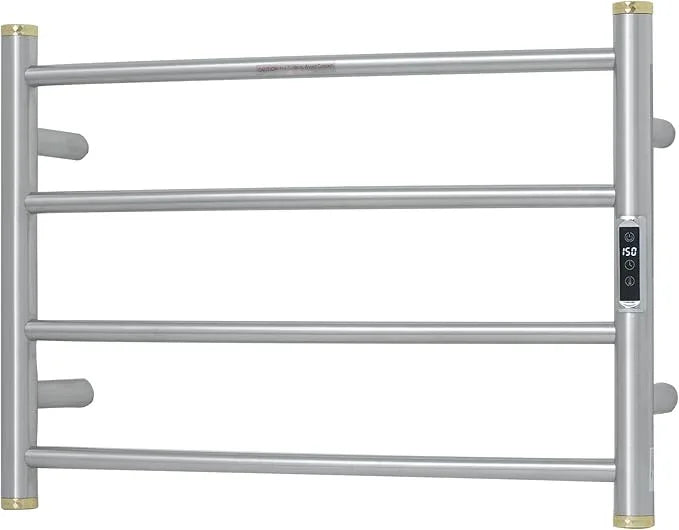Electric Towel Warmer Rack,Heating Towel Warmer,Timer & Temperature Control,Wall-Mounted Plug-in for Bathroom,Brushed,Stainless Steel,4-Bar(16.54x23.62x5.51in) - ModernBath