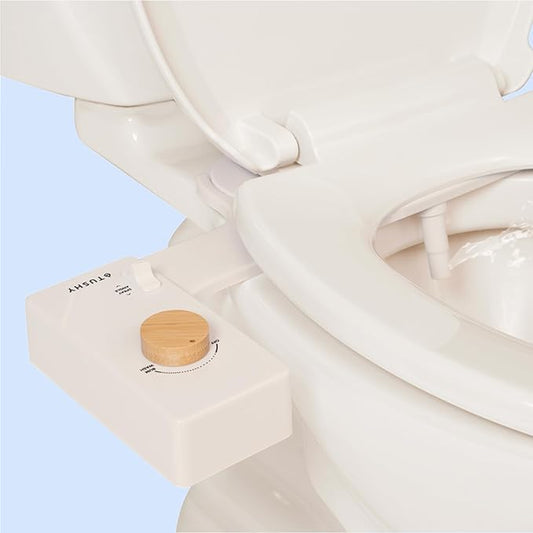 TUSHY Classic 3.0 Bidet | Slim Universal Toilet Seat Attachment. Simple Install <10 Minutes. Non-Electric Self Cleaning Water Sprayer with Adjustable Pressure Nozzle and Angle Control (Biscuit/Bamboo)
