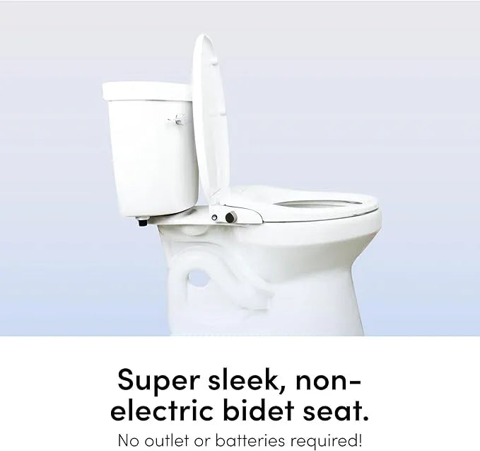 TUSHY Wave Non-Electric Bidet Toilet Seat | Sleek Round Design, Quick-Release for Easy Cleaning | DuoFlow Front & Rear Wash, Soft-Close Lid, Comfy Seat, 10-Min DIY Install, Platinum Knob - ModernBath