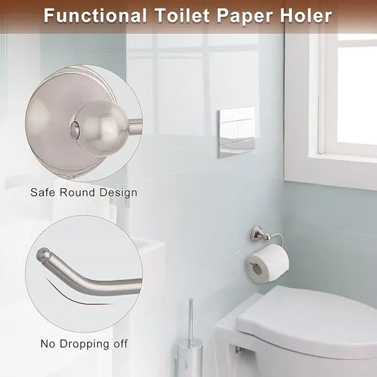 FILTA Brushed Nickel Bathroom Hardware Set - 4 Piece Towel Holder Set with 18 or 24 Inch Towel Bar - ModernBath