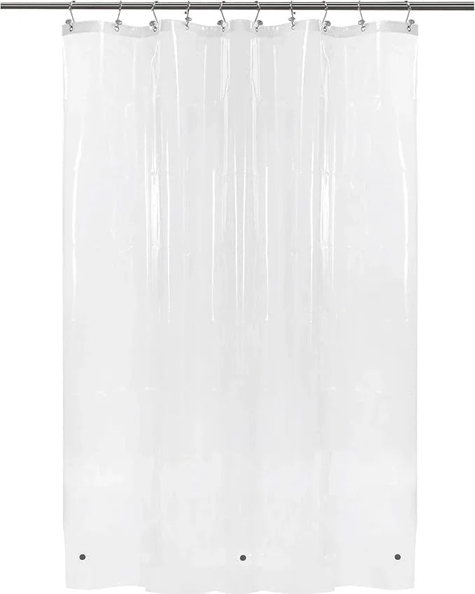 BAROSSA Design 54 inch Wide Stall Shower Curtain Liner with 3 Magnets - PEVA, Waterproof, PVC Free, Metal Grommets, Clear, 54x72 - ModernBath