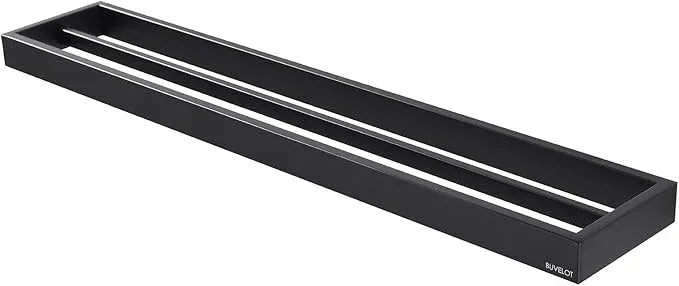 Double Towel Bar, Black Towel Shelf 24 Inch, Hotel Style Towel Holder, Towel Racks for Bathroom, Contemporary Bath Towel Bar Wall Mounted, Matte Black, 073080-MB Ler Series - ModernBath