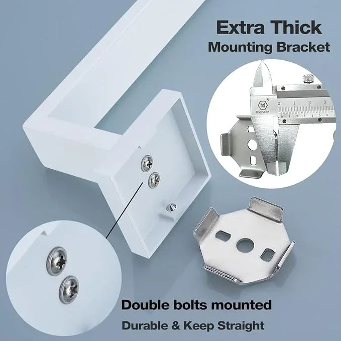 TRUSTMI Bathroom Hardware Accessories Set 5-Piece Square Towel Bar Assembly Stainless Steel Wall Mounted, White - ModernBath