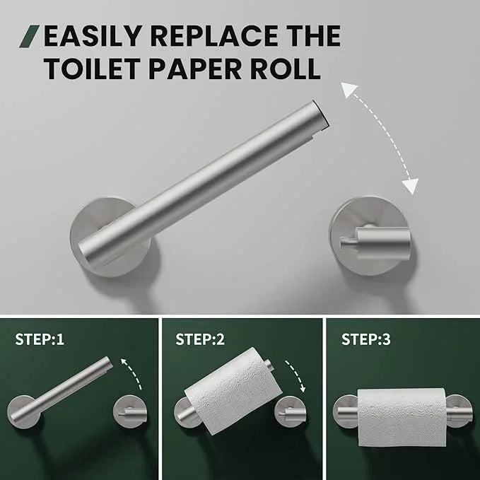 Toilet Paper Holder and Towel Ring Set 2PCS Wall Mount, Brushed Nickel Bathroom Hardware Set, Stainless Steel Hand Towel Holder Toilet Paper Roll Holder Set, Bathroom Accessories for Bathroom Kitchen - ModernBath