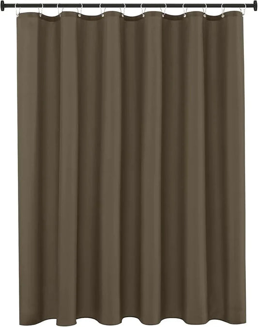 Biscaynebay Hotel Quality Fabric Shower Liners 72 Inch by 72 Inch, Taupe Water Resistant Bathroom Curtains Rust Resistant Grommets Top Weighted Bottom Machine Washable - ModernBath