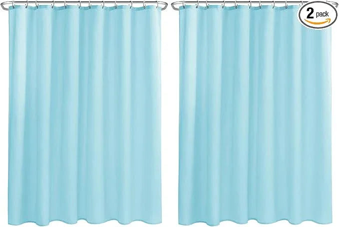Nasitos Fabric Shower Curtain Liners 2 Pack - W72 x H72 - Washable & Water Resistant Cloth Lightweight Shower Liner for Bathroom, Soft Hotel Quality, Standard Size (Blue, 4 Magnets Included) - ModernBath