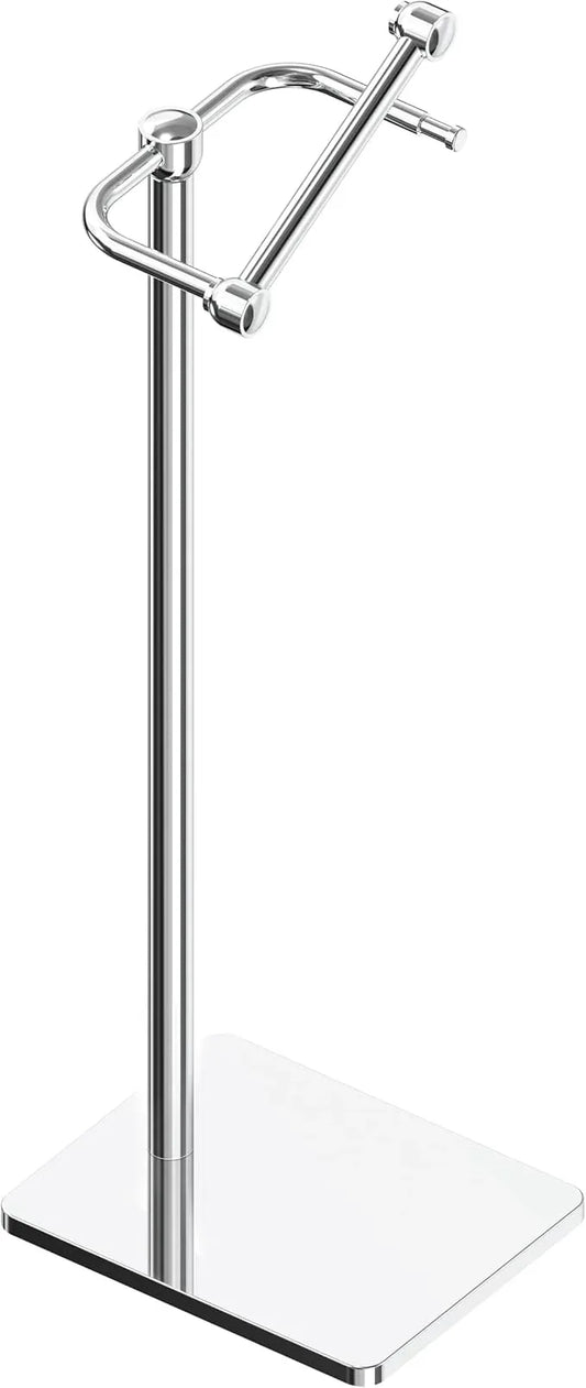 RUACQ Toilet Paper Holder Stand, Bathroom Toilet Paper Roll Holder Free Standing, Toilet Tissue Holder Stand with Post Pivoting Design, Stable Weighted Base, SUS304 Stainless Steel (Chrome) - ModernBath